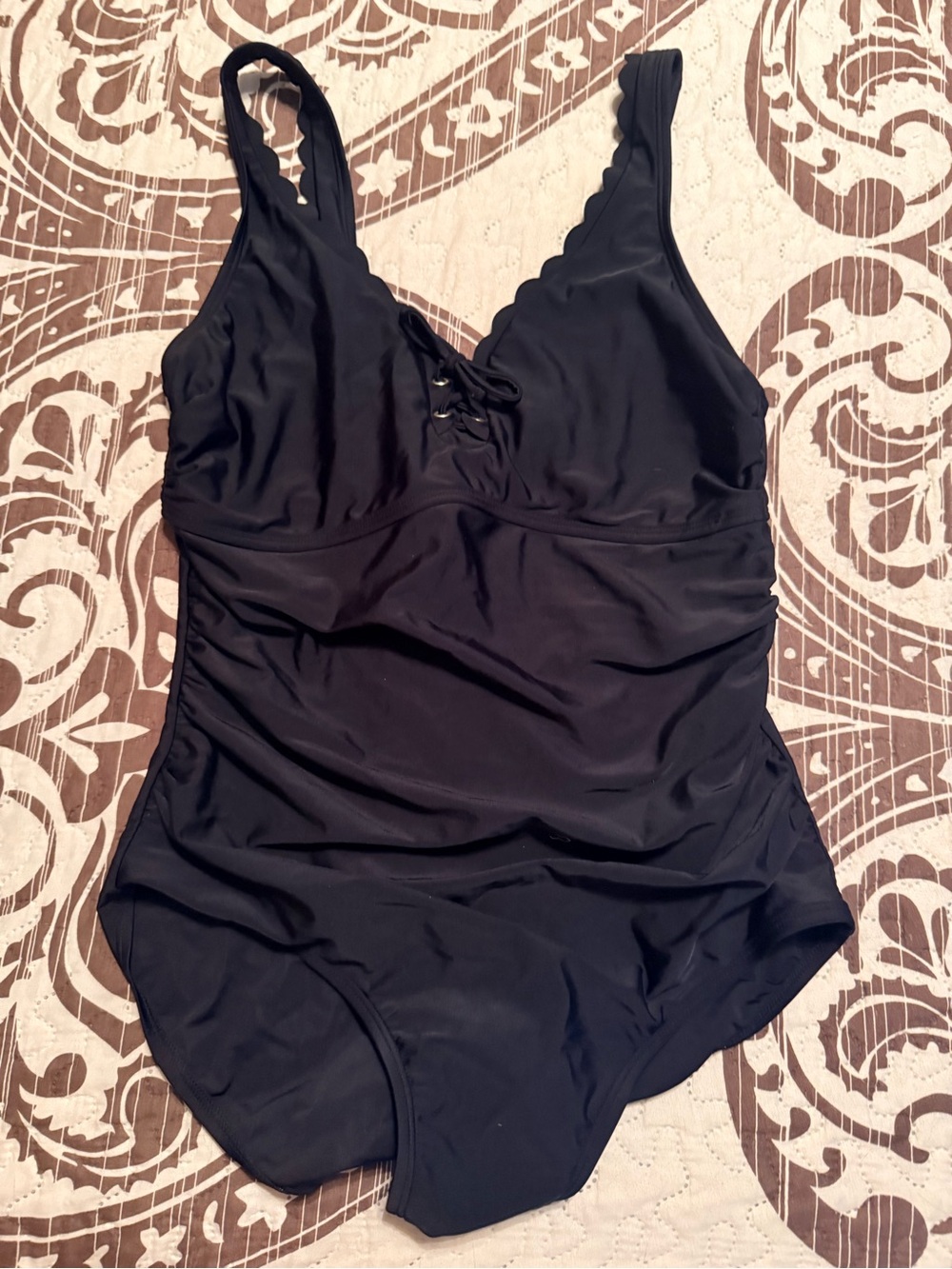 Black One-Piece Lace-Up Swimsuit